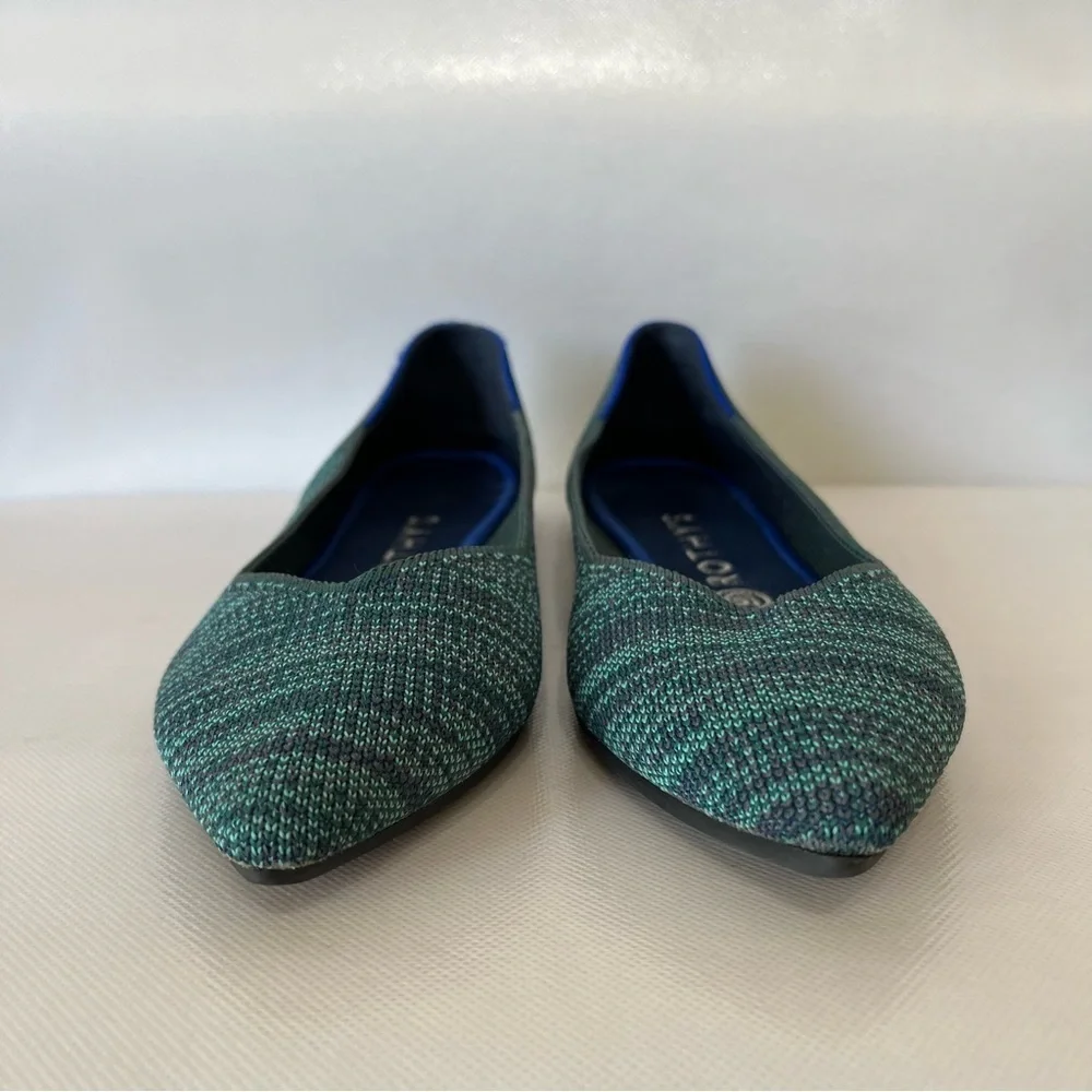 Rothy’s The Point Aqua Heather Flats